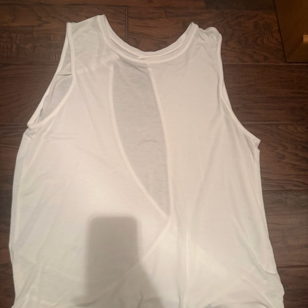 Athleta White Draped Sleeveless Top​​ - Picture 3 of 6
